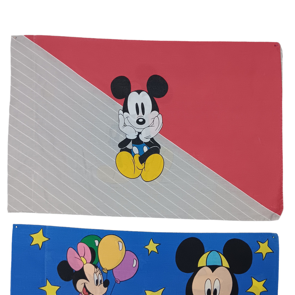 Vintage Disney 80s Pillocases Set of 2 Standard Size Mickey and Minnie - Picture 5 of 16
